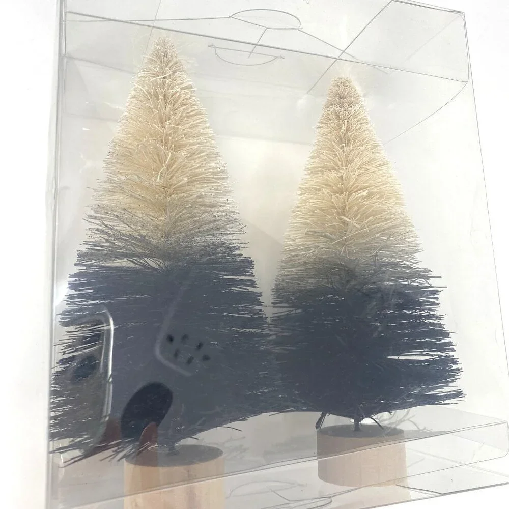 Target 2 Pk Ombre Black Cream Bottle Brush Tree Holiday Decorative